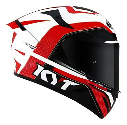 Capacete KYT TT-Course Grand Prix Azul Vermelho Branco Brilhante Tamanho 60/L