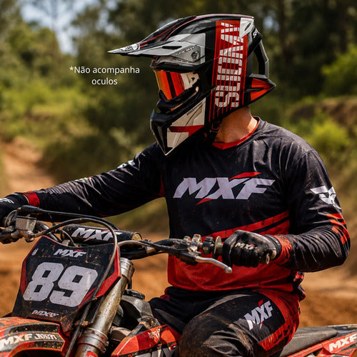 Capacete Off-Road Suomy X-Wing Amped Preto Vermelho Brilhante Tamanho 62/XL
