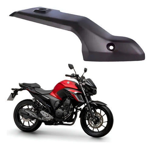 Carenagem do Protetor do Escapamento Paramotos Yamaha Fazer Fz25 250 2018 a 2025 Preto Fosco