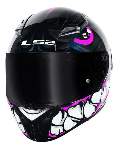 Capacete LS2 FF810 Vigo Sarbul Preto Rosa Brilhante