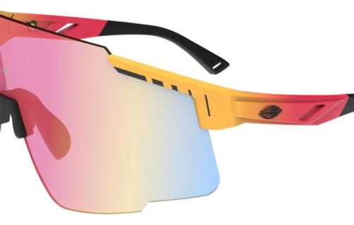 Óculos De Sol Mormaii Grand Tour Esportivo Feminino Masculino Laranja Vermelho Fosco Lente Rosa