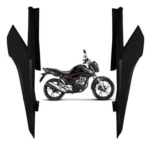 Par de Rabetas Laterais Paramotos Honda Cg 160 Titan 2016 a 2024 Preto Brilhante