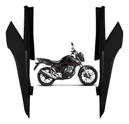 Par de Rabetas Laterais Paramotos Honda Cg 160 Titan 2016 a 2024 Preto Brilhante