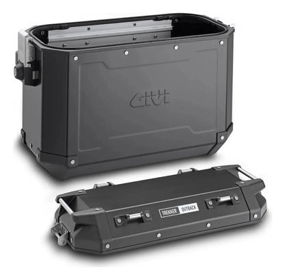 Par de Baús Laterais de Alumínio Givi Trekker Outback 37 Litros Preto