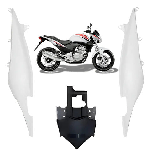 Kit Rabeta Lateral Completa Paramotos Honda Cb 300r 2012 Branco