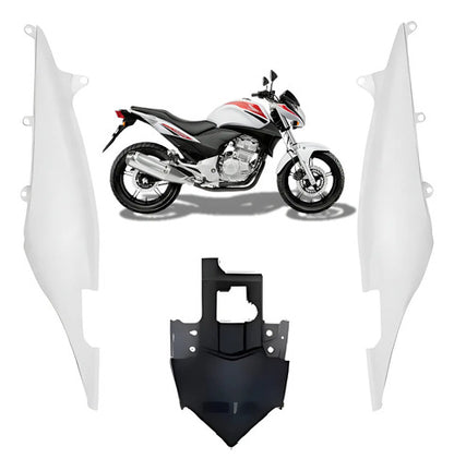 Kit Rabeta Lateral Completa Paramotos Honda Cb 300r 2012 Branco
