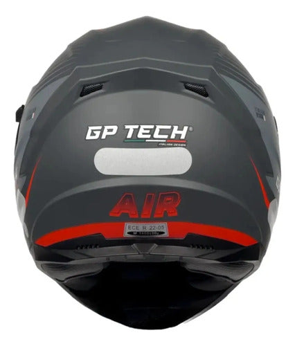 Capacete GP Tech Ultra SV Air com Óculos Solar Interno Cinza Vermelho Fosco Tamanho 60