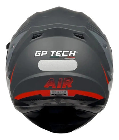 Capacete GP Tech Ultra SV Air com Óculos Solar Interno Cinza Vermelho Fosco Tamanho 60