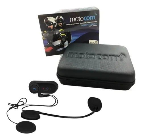 Par de Intercomunicadores de Capacete Motocom Prime Universal Bluetooth com Rádio FM