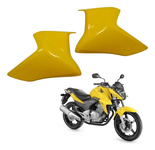 Par de Guias de Ar Abas do Tanque Paramotos Honda Cb 300r 2013 em diante Amarelo