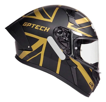 Capacete GP Tech Sense UK Preto Dourado Fosco Tamanho 56