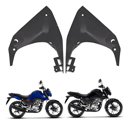 Par de Acabamentos Internos da Aba do Tanque Paramotos Honda Cg 160 Fan 2016 a 2021 Preto
