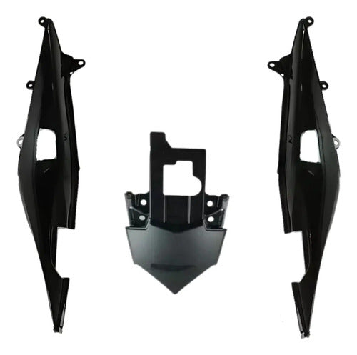 Kit Rabeta Lateral Completa Paramotos Honda Cb 300r 2009 em diante Preto Adaptável Brilhante