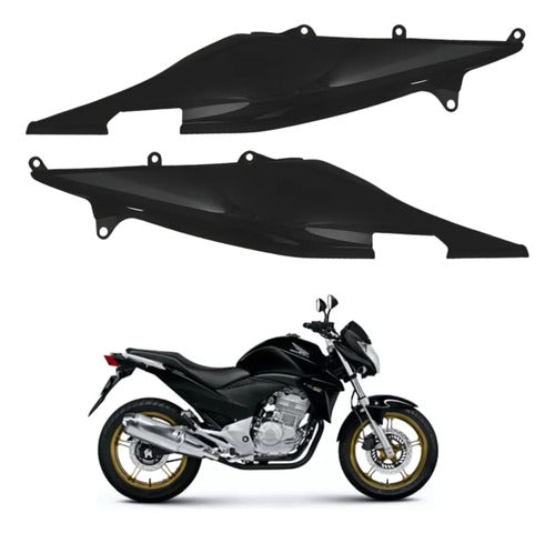 Par de Rabetas Laterais Paramotos Honda Cb 300r 2009 a 2012 Preto Fosco