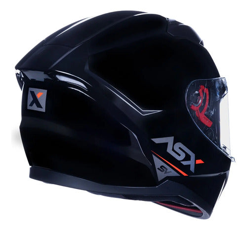 Capacete ASX City SV Solid com Óculos Solar Interno Preto Grafite Brilhante