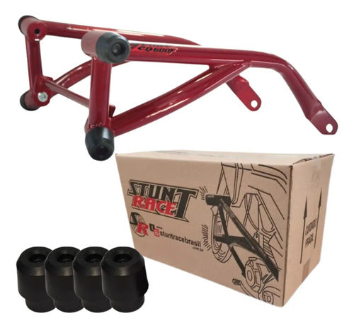 Protetor de Motor Stunt Race Cage Honda Cb 600f Hornet 2008 em diante Vermelho Metálico