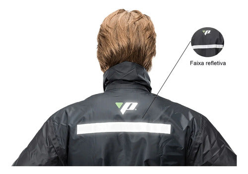 Capa de Chuva Conjunto Pantaneiro Nylon com Gola Preto