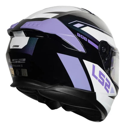 Capacete LS2 FF808 Stream II Gran Camaleão com Óculos Solar Interno Lilás Brilhante Tamanho 58/M