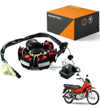 Magneto Estator com Bobina de Pulso Magnetron Honda Pop 100 2007 em diante