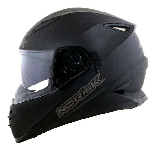Capacete Norisk FF302 Solid com Óculos Solar Interno Preto Fosco