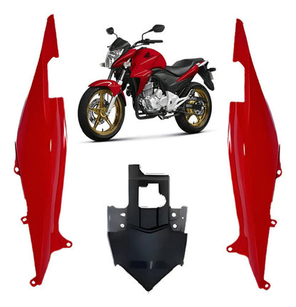 Kit Rabeta Lateral Completa Paramotos Honda Cb 300r 2014 em diante Vermelho