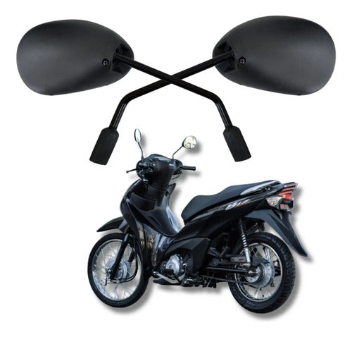 Par de Retrovisores GVS Honda Biz 125 Pop 110i Biz 110i 2018 em diante
