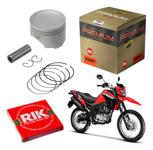 Kit Pistão com Anéis KMP Honda Cg 160 Titan Fan Start Cargo 2016 a 2025 Bros 160 2015 a 2025 STD