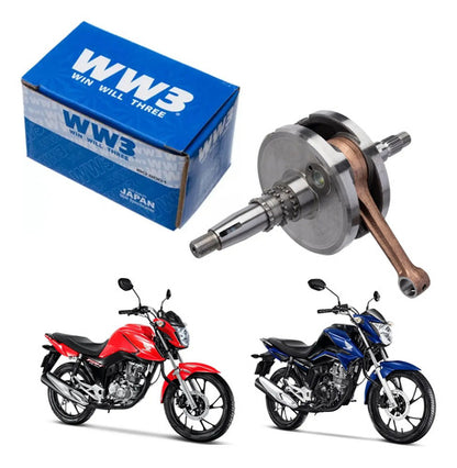 Virabrequim com Biela e Rolamentos WW3 Honda Cg Bros 160 Titan Fan Xre 190 2016 a 2025