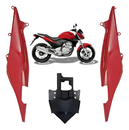 Kit Rabeta Lateral Completa Paramotos Honda Cb 300r 2009 a 2012 Vermelho