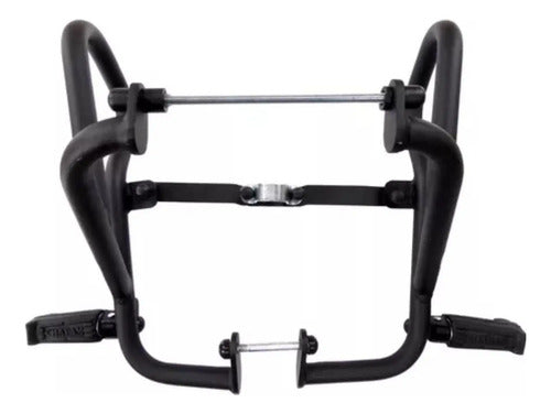 Protetor de Motor com Pedaleira Chapam Yamaha Crosser 150 2014 a 2024 Preto Fosco
