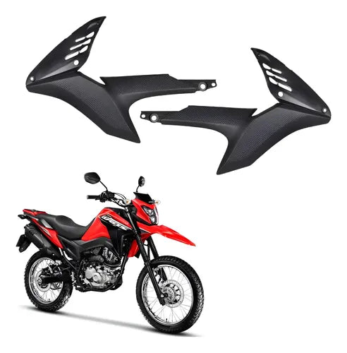 Par de Acabamentos Internos da Aba do Tanque Paramotos Honda Bros 160 2015 a 2021 Preto