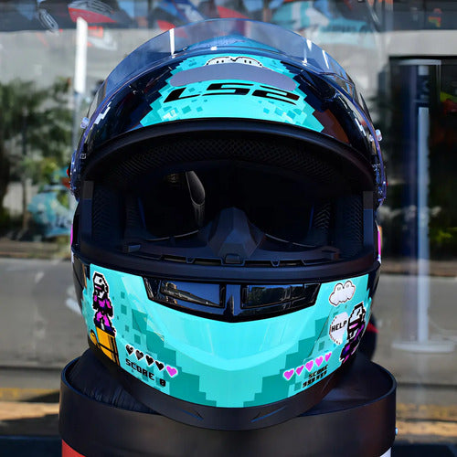 Capacete LS2 FF358 Bullet Preto Azul Brilhante