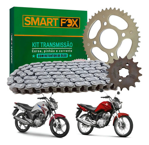 Kit Relação Smartfox com Retentor Honda Cg 150 Titan Fan 428HO 118L 43/16T