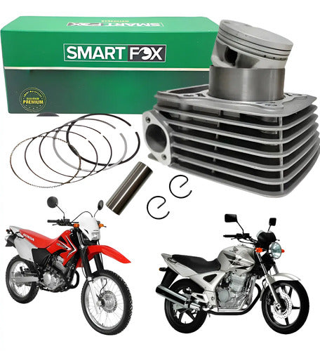 Kit Cilindro Pistão e Anéis Smartfox Honda Tornado 250 Cbx 250 Twister 2001 em diante