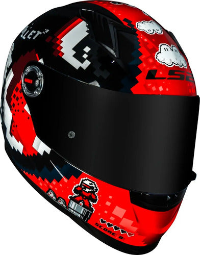 Capacete LS2 FF358 Bullet Preto Vermelho Brilhante