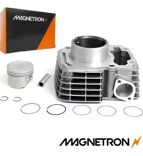 Kit Cilindro Pistão e Anéis Magnetron Honda Cg 125 Fan 2009 a 2015 Bros 125 2013 a 2015