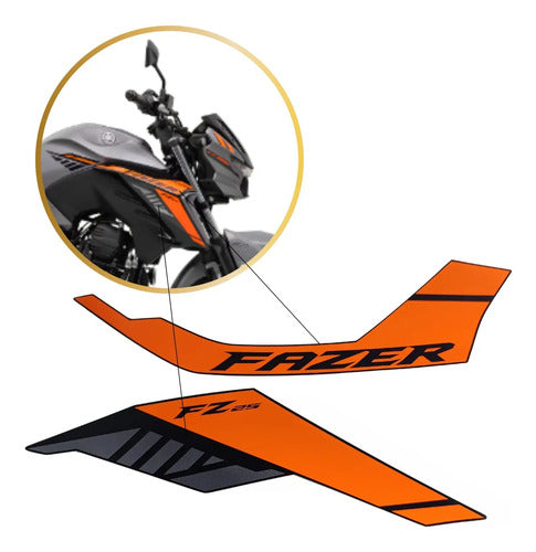 Adesivo da Tomada de Ar Direita Yamaha Fazer Fz25 250 2025 Cinza