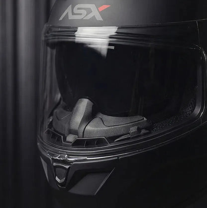 Capacete ASX City SV Solid com Óculos Solar Interno Preto Grafite Fosco