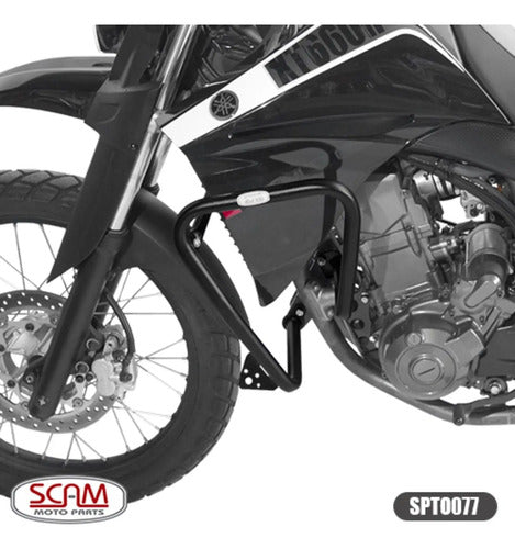 Protetor de Motor com Pedaleira Scam Yamaha Xt 660r 2005 a 2018 Preto Fosco