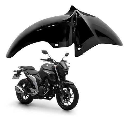 Paralama Dianteiro Yamaha Fazer Fz25 250 2018 a 2025 Preto Brilhante
