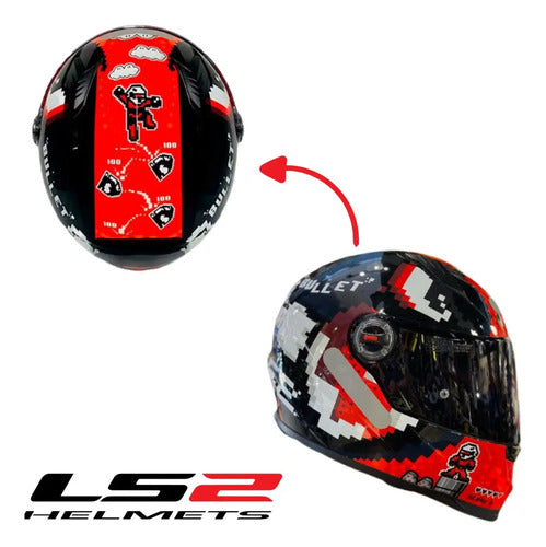 Capacete LS2 FF358 Bullet Preto Vermelho Brilhante