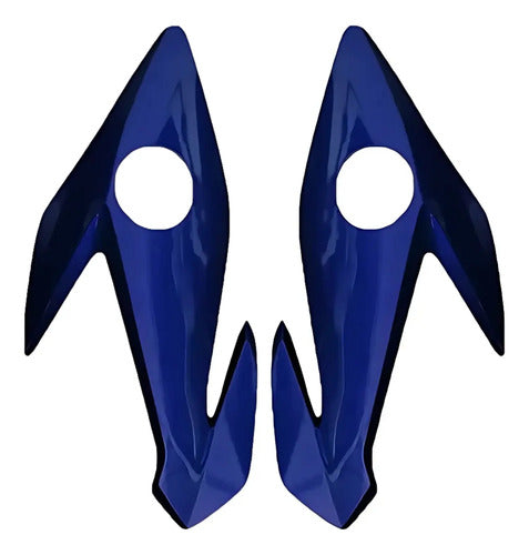Par de Carenagens Laterais do Farol Paramotos Honda Cg 160 Titan Fan 2016 a 2021 Azul Twister