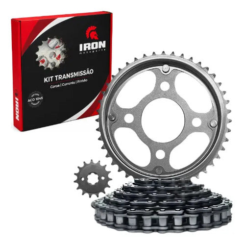 Kit Relação Iron sem Retentor Honda Cg 160 Titan Fan Start Cargo 2016 em diante 428H 118L 44/15T