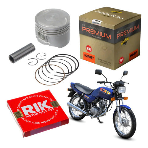 Kit Pistão com Anéis KMP Honda Cg 125 Titan Today 1992 a 1999 1,00 mm