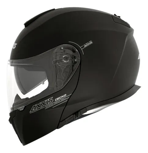 Capacete Escamoteável Axxis Gecko SV Solid com Óculos Solar Interno Preto Fosco
