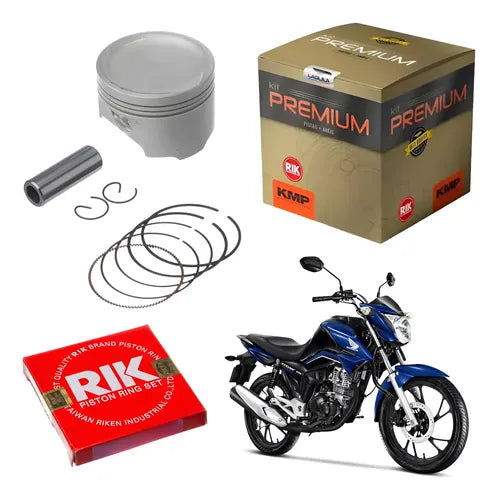 Kit Pistão com Anéis KMP Honda Cg 160 Titan Fan Start Cargo 2016 a 2025 Bros 160 2015 a 2025 1,00 mm