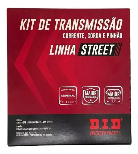 Kit Relação DID sem Retentor Yamaha Fazer 150 2014 a 2025 Factor 150 2016 a 2025 428HS 126L 41/14T