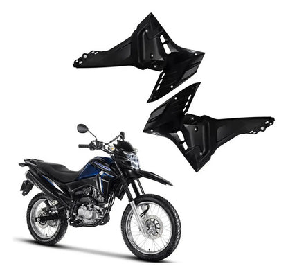 Par de Acabamentos Internos da Aba do Tanque Paramotos Honda Bros 160 2022 a 2024 Preto