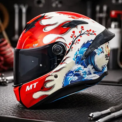 Capacete MT Helmets Targo S Yamanaka 2025 Branco Brilhante