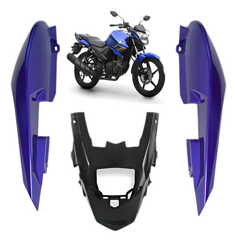 Rabeta Lateral Completa Paramotos Yamaha Fazer 150 2016 a 2022 Azul